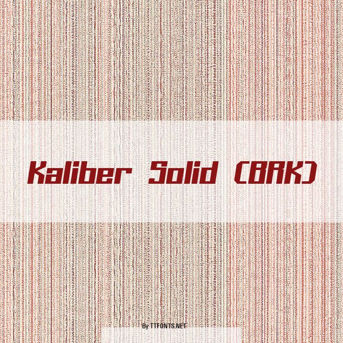 Kaliber Solid (BRK) example